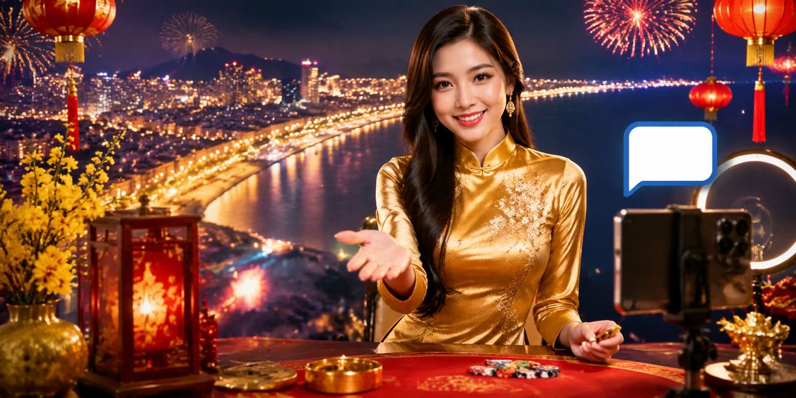 Người dùng mặc áo dài tại Quy Nhơn tham chiếu casino và cá cược trực tuyến